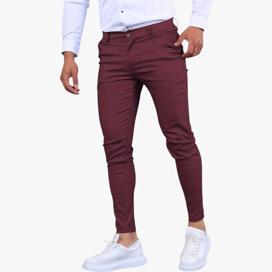 Miles & Luna Slim Fit Chino Trousers with Modern Tailoring and Versatile Style for Men