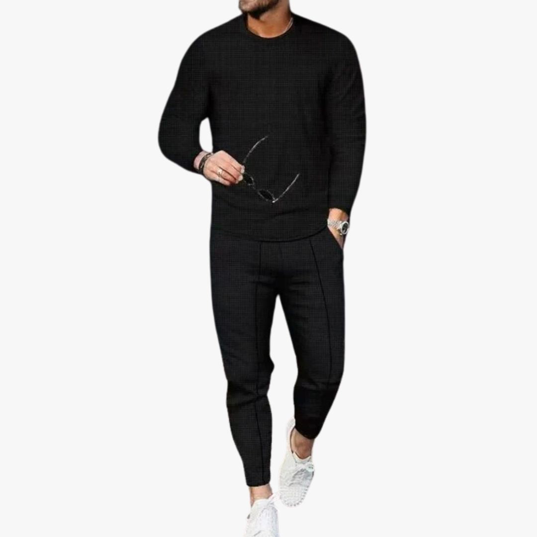 Miles & Luna Slim Fit Long Sleeve and Pants 2-Piece Set for Men