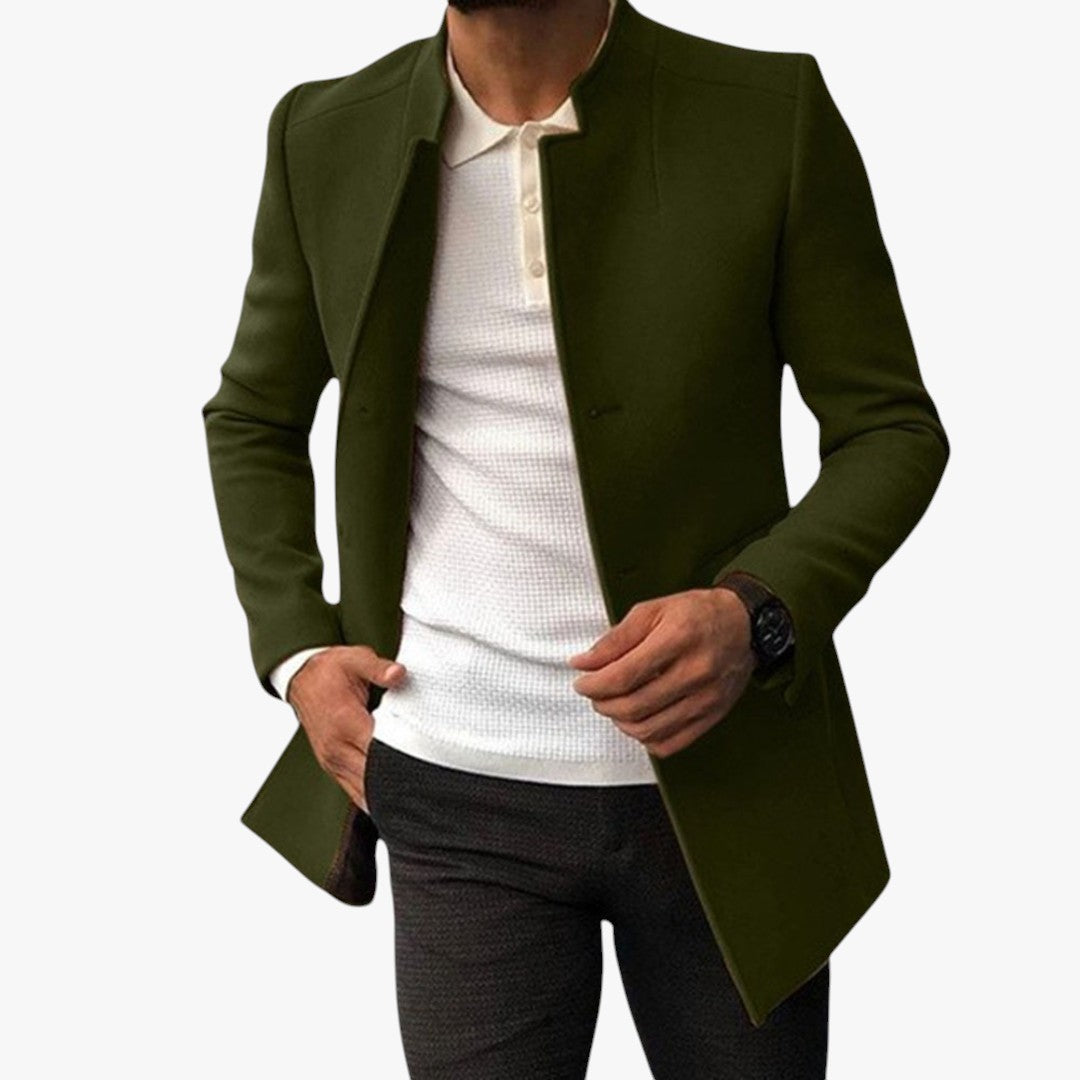 Miles & Luna Slim Fit Wool Blend Coat for Men