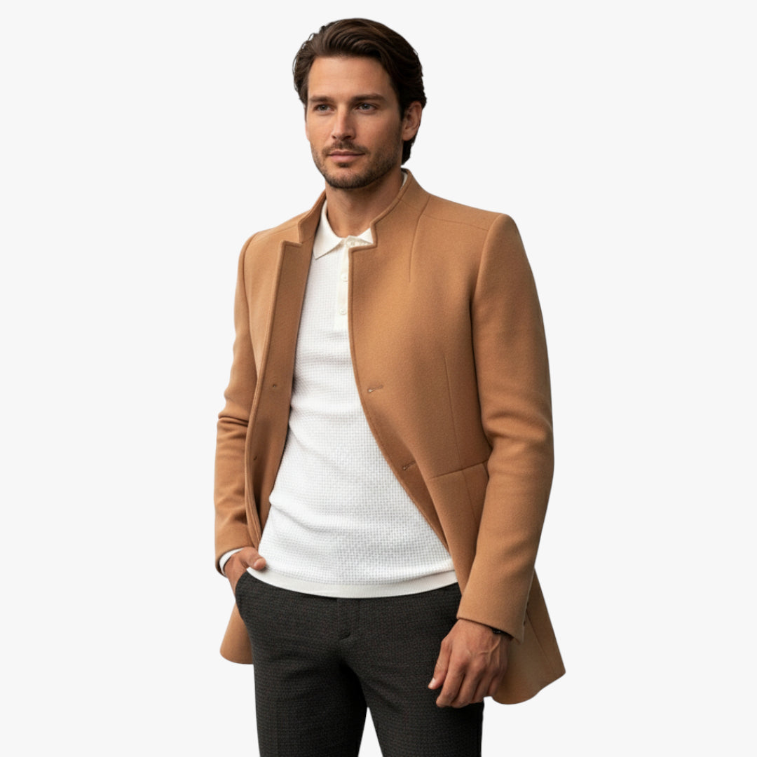Miles & Luna Slim Fit Wool Blend Coat for Men