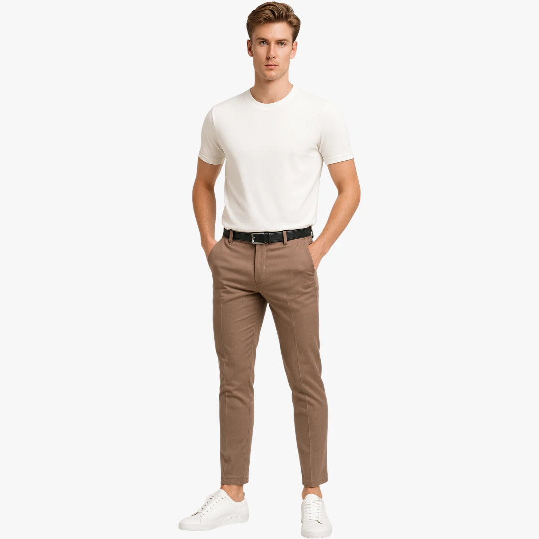 Miles & Luna Stretchy Chino Pants with Slim Comfortable Fit for Men