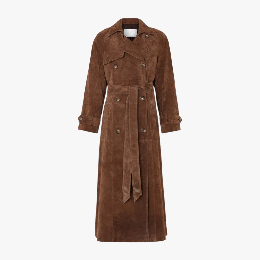 Miles & Luna Stylish Suede Trench Coat for Women