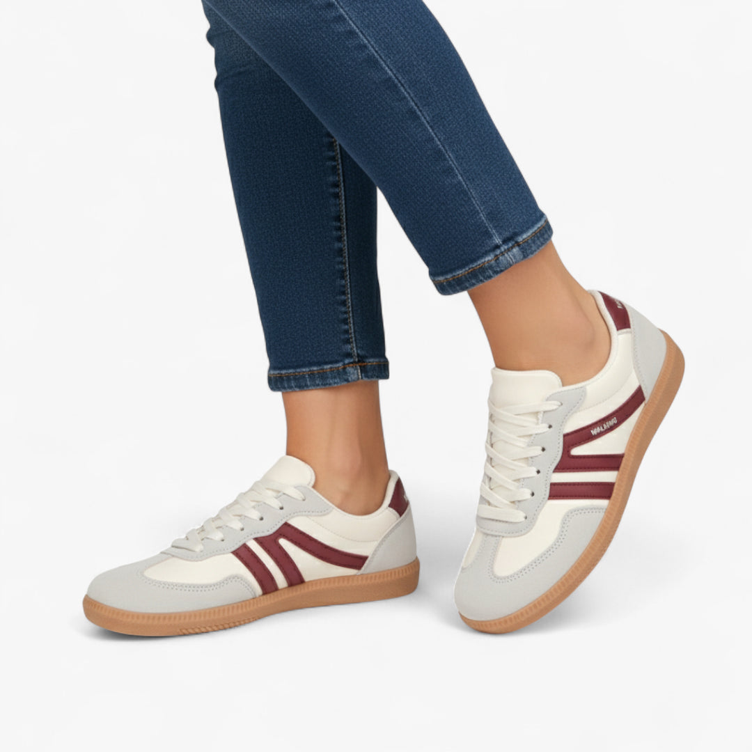 Miles & Luna Suede Casual Orthopedic Sneakers with Contrast Accents Iconic Style for Women