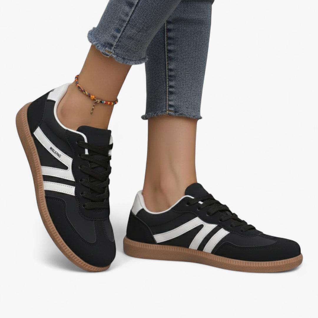 Miles & Luna Suede Casual Orthopedic Sneakers with Contrast Accents Iconic Style for Women