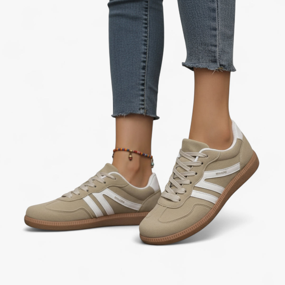 Miles & Luna Suede Casual Orthopedic Sneakers with Contrast Accents Iconic Style for Women
