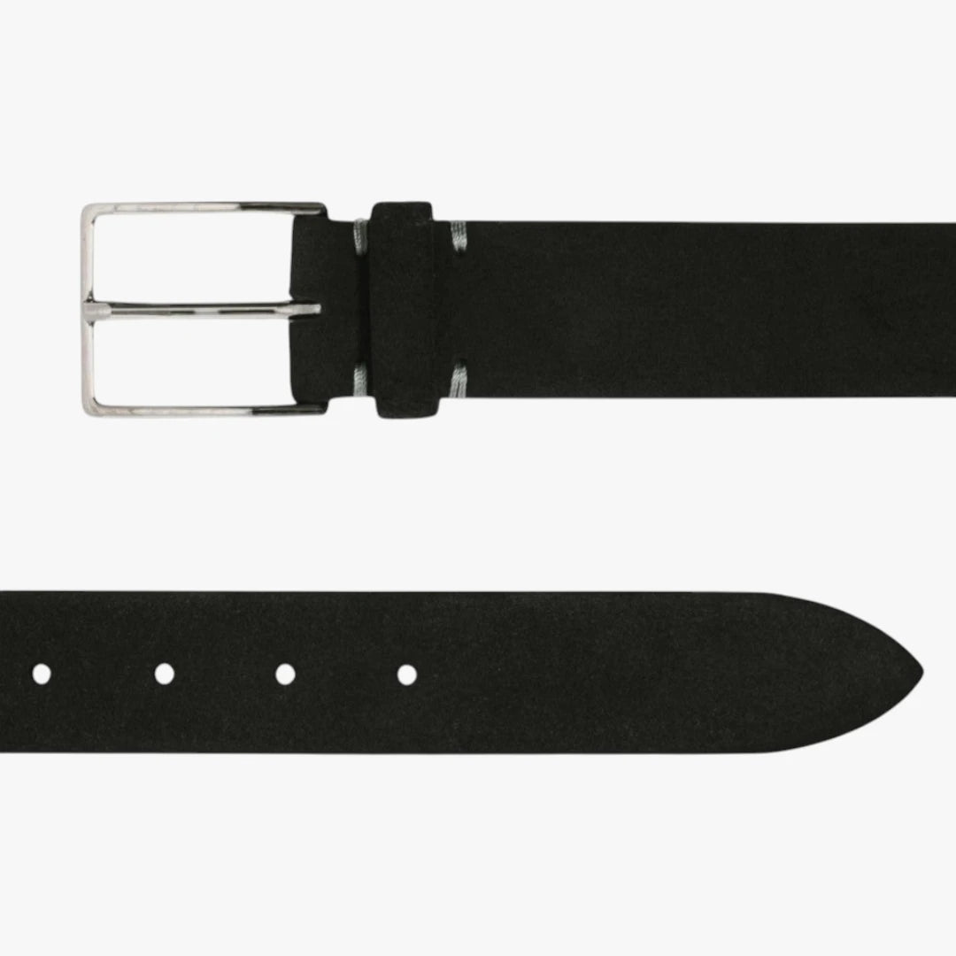 Miles & Luna Suede Leather Belt with Classic Buckle Old Money Style for Men