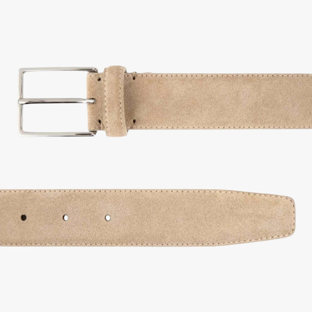 Miles & Luna Suede Leather Belt with Classic Buckle Old Money Style for Men
