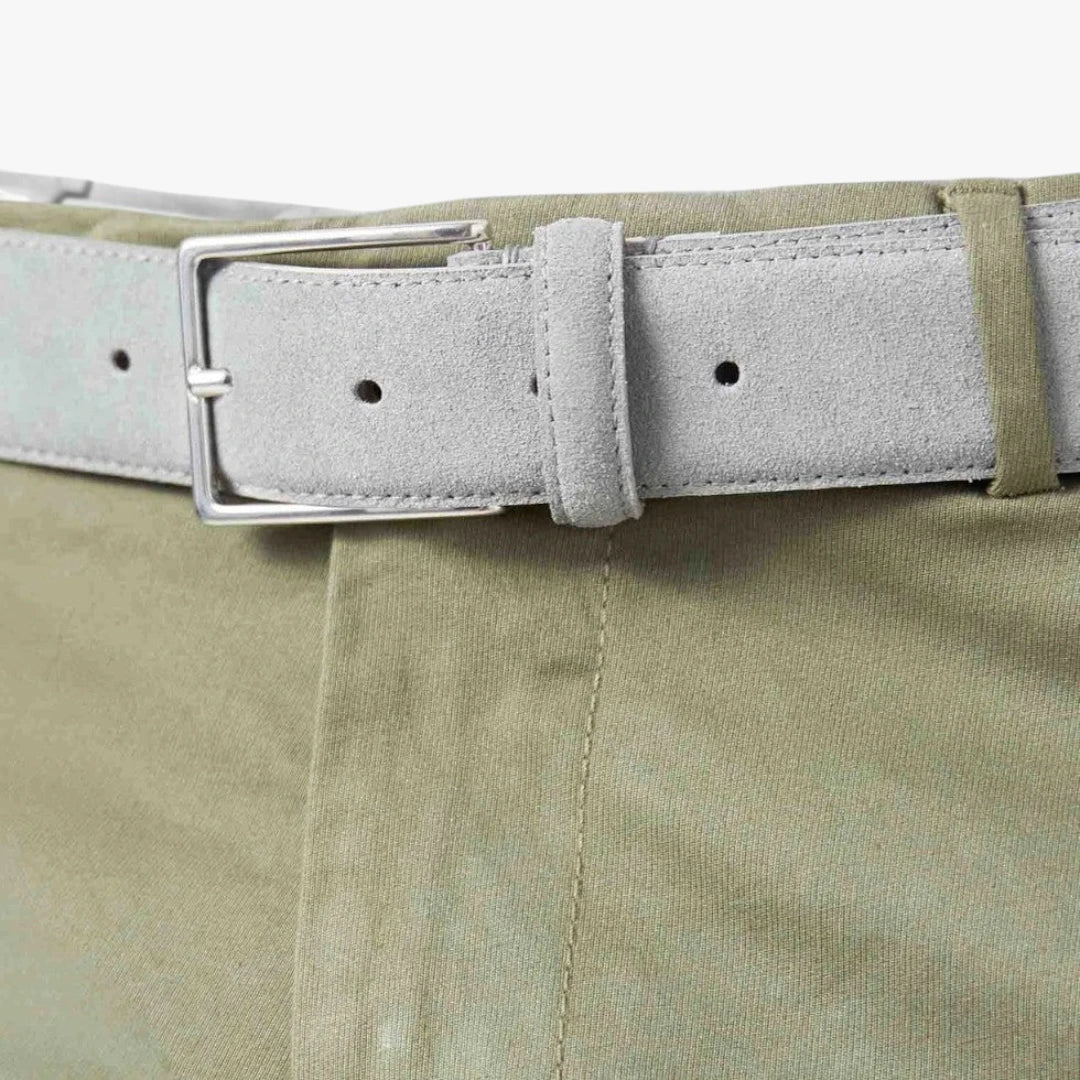Miles & Luna Suede Leather Belt with Classic Buckle Old Money Style for Men
