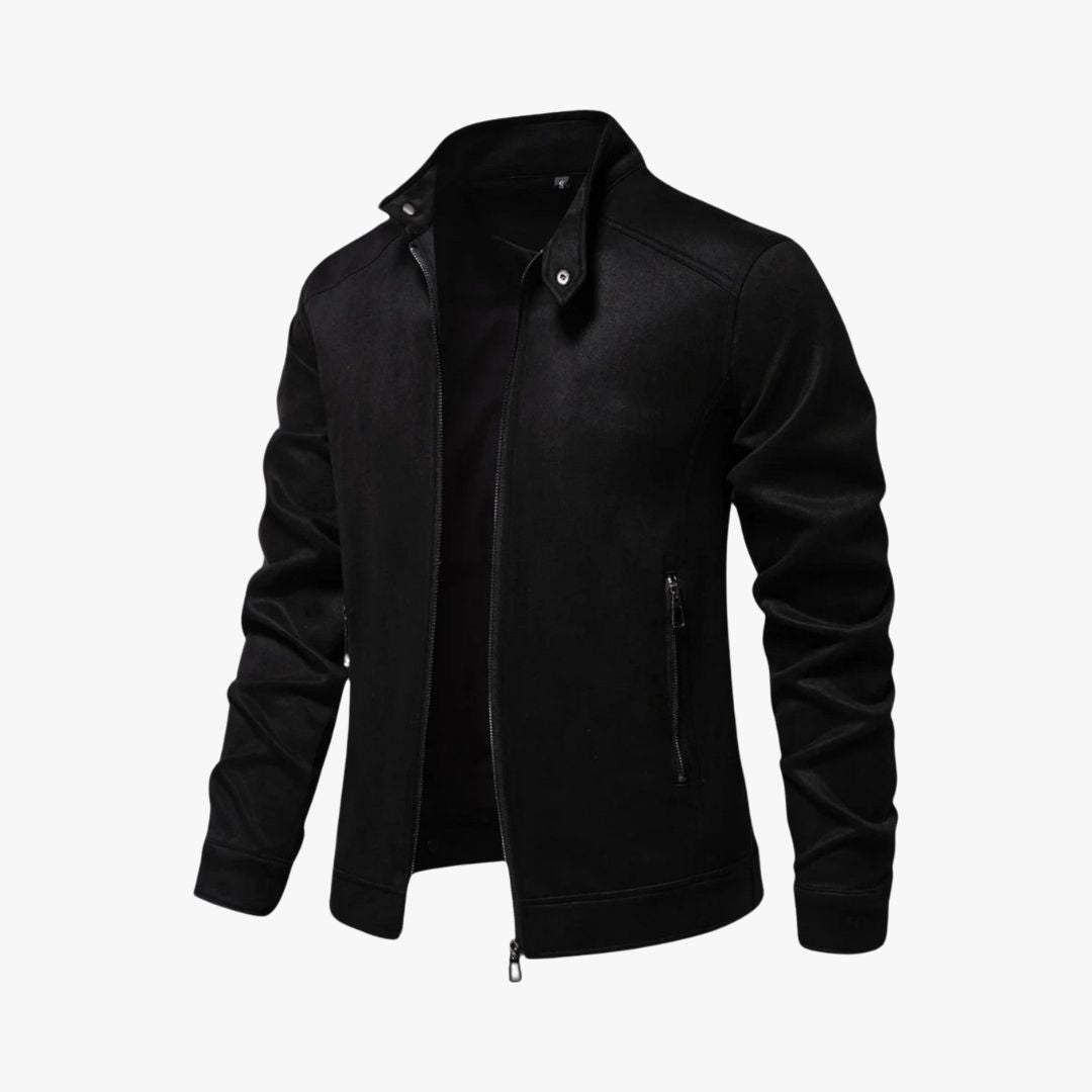 Miles & Luna | Suede Summer Jacket Casual Leather Bomber for Men