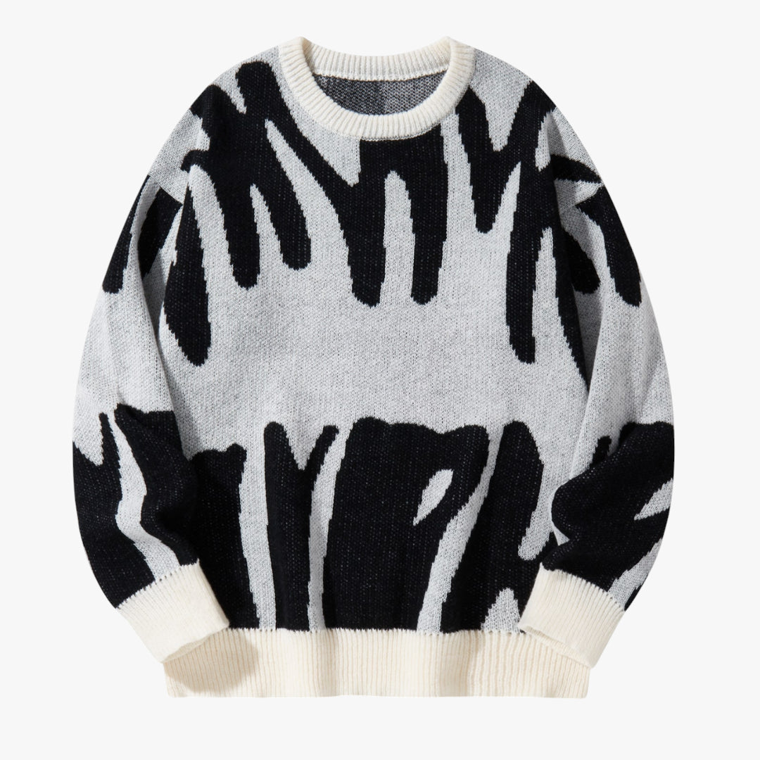Miles & Luna Sweater – Graphic knit sweater with crewneck design for men
