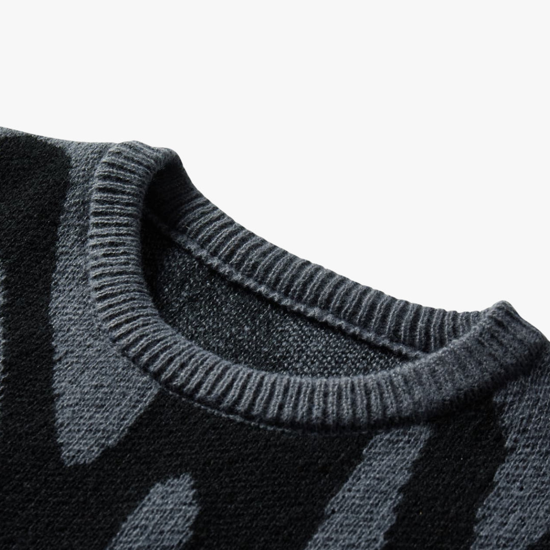 Miles & Luna Sweater – Graphic knit sweater with crewneck design for men