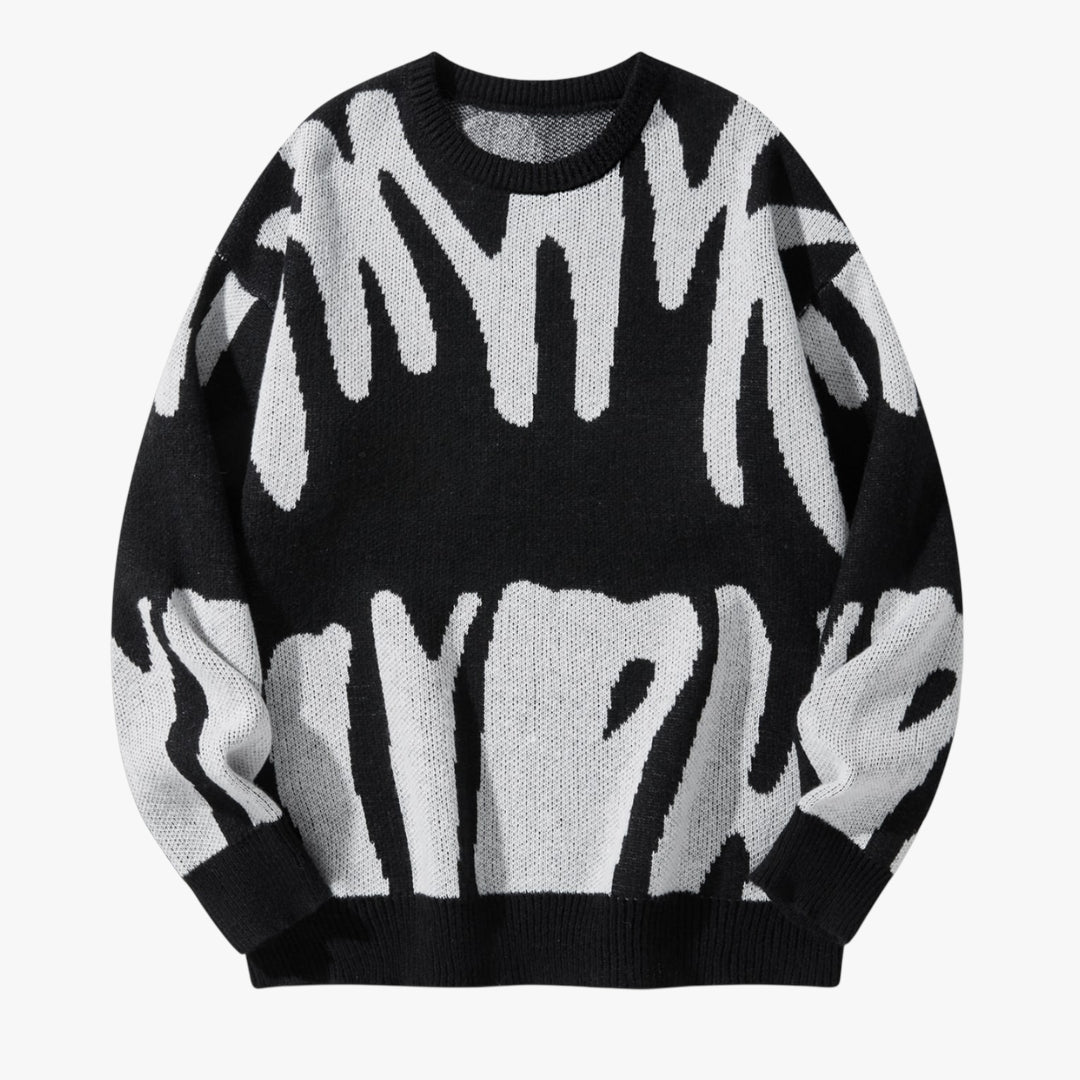 Miles & Luna Sweater – Graphic knit sweater with crewneck design for men