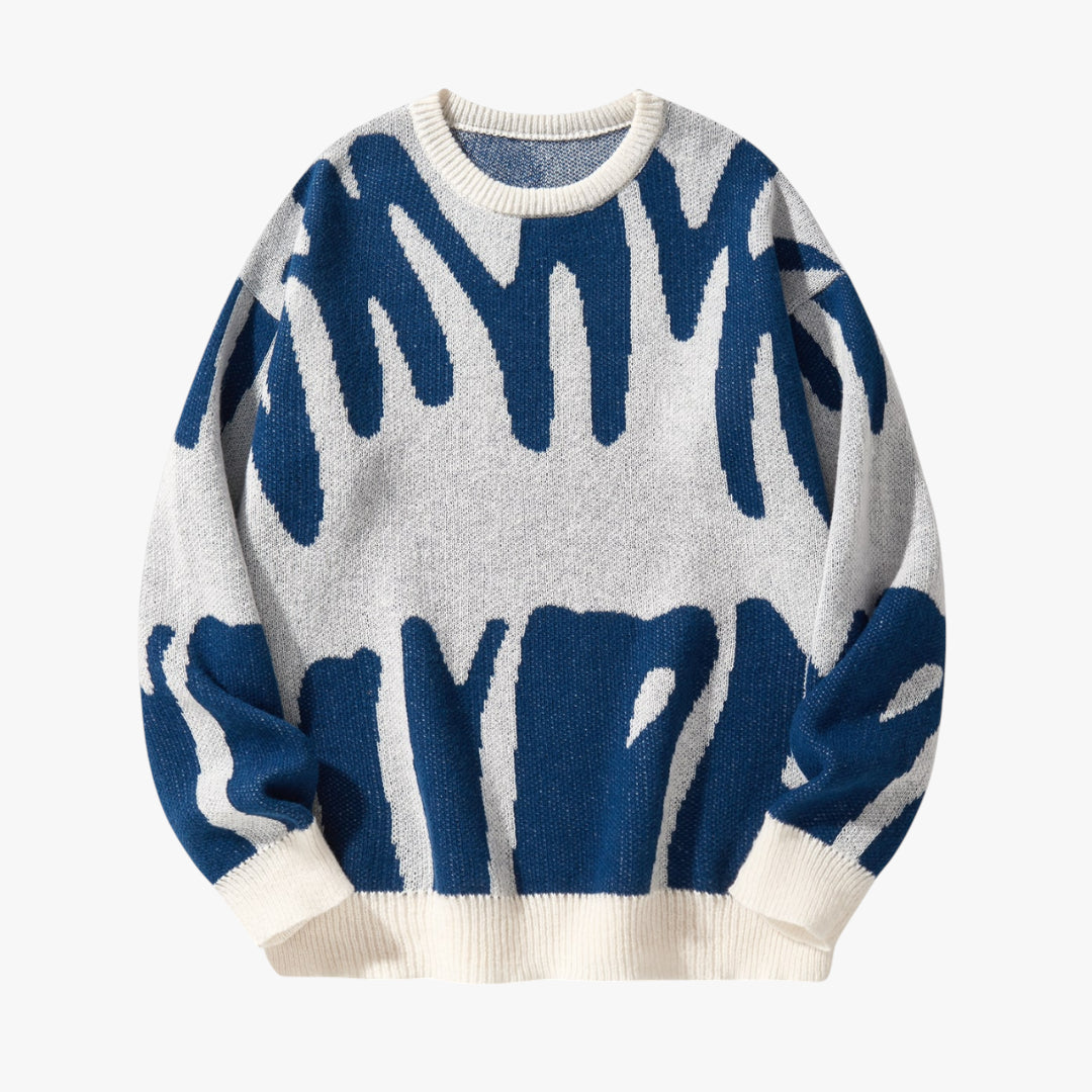 Miles & Luna Sweater – Graphic knit sweater with crewneck design for men