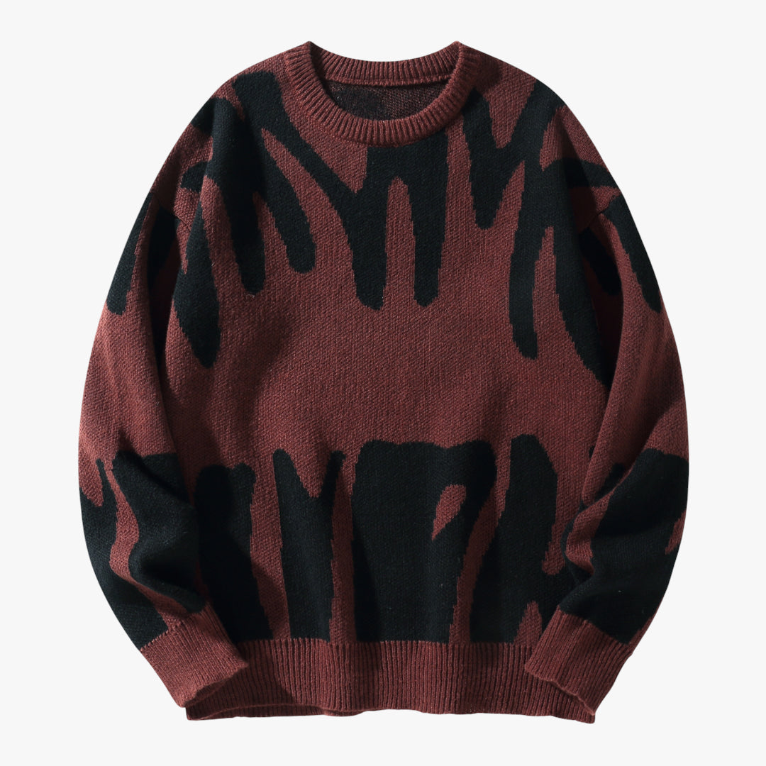 Miles & Luna Sweater – Graphic knit sweater with crewneck design for men
