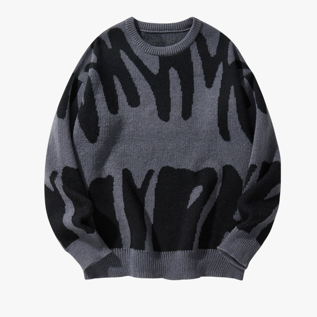Miles & Luna Sweater – Graphic knit sweater with crewneck design for men