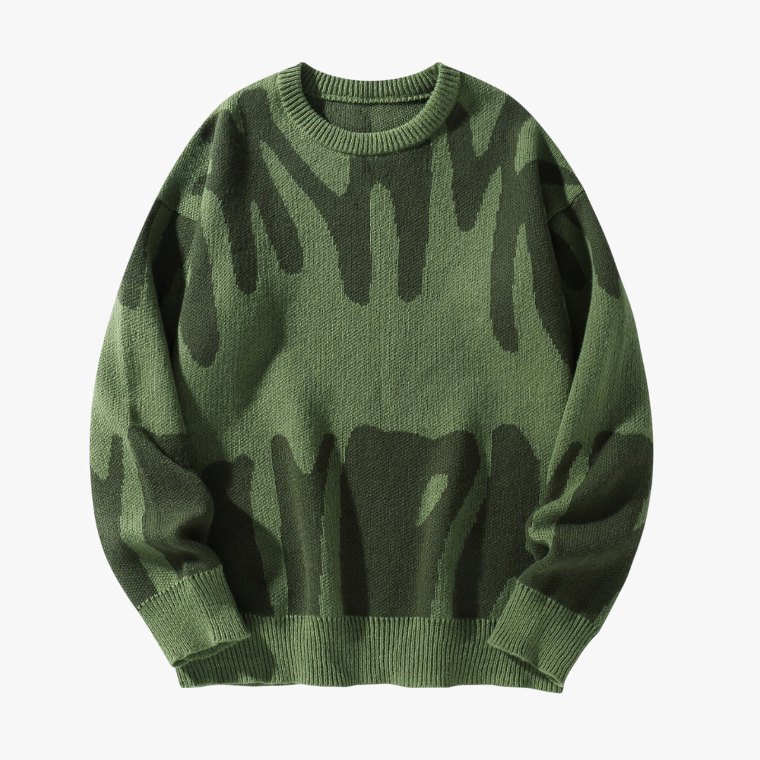 Miles & Luna Sweater – Graphic knit sweater with crewneck design for men