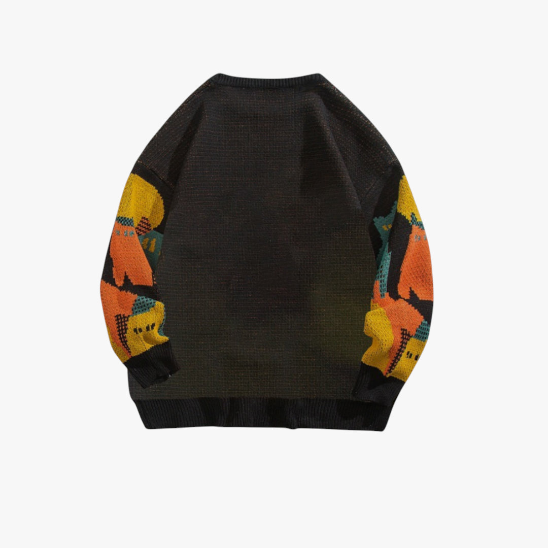 Miles & Luna Sweater – Knitted sweater with cat motif and cotton feel for men