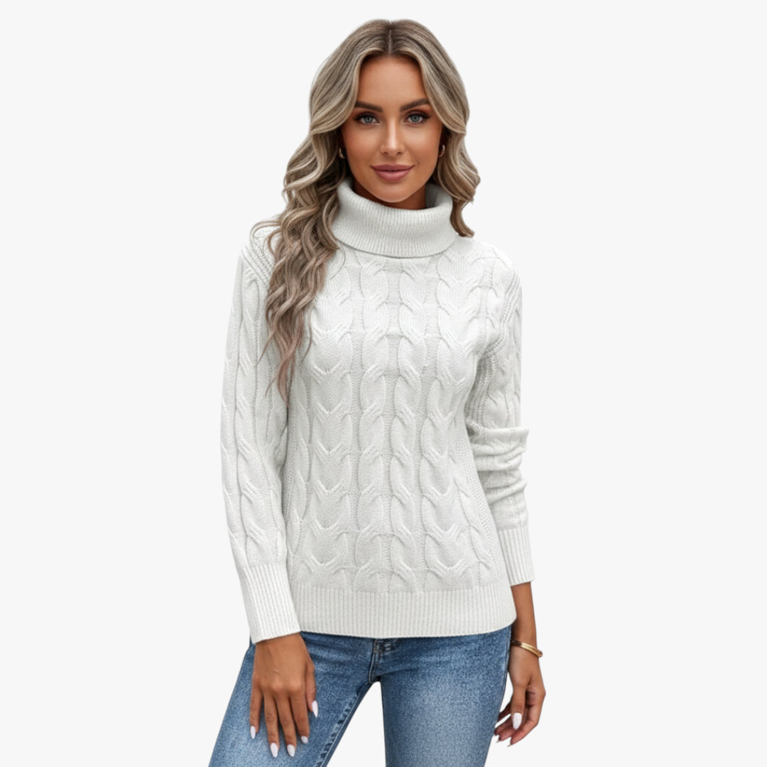 Miles & Luna Sweater Ribbed Turtleneck Knit for women