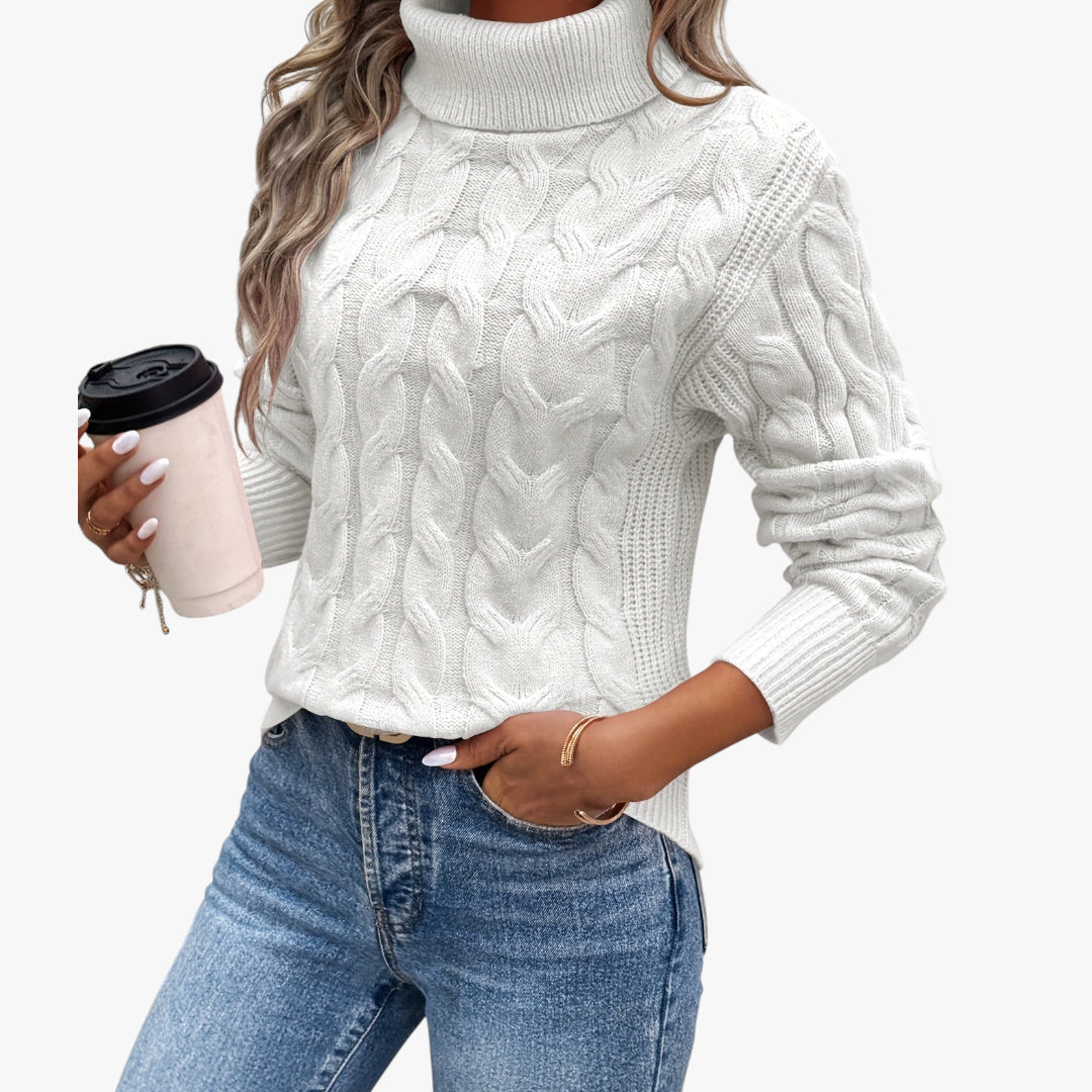Miles & Luna Sweater Ribbed Turtleneck Knit for women