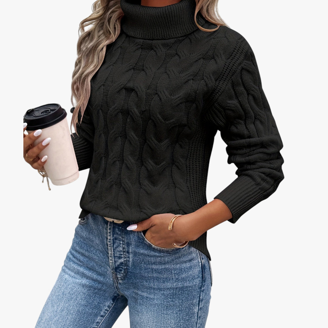 Miles & Luna Sweater Ribbed Turtleneck Knit for women