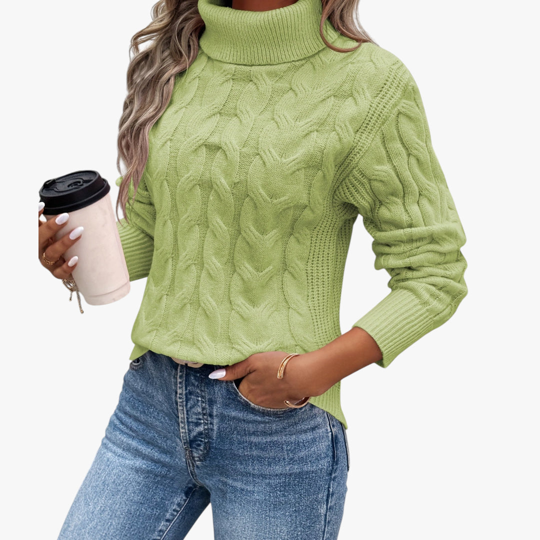 Miles & Luna Sweater Ribbed Turtleneck Knit for women