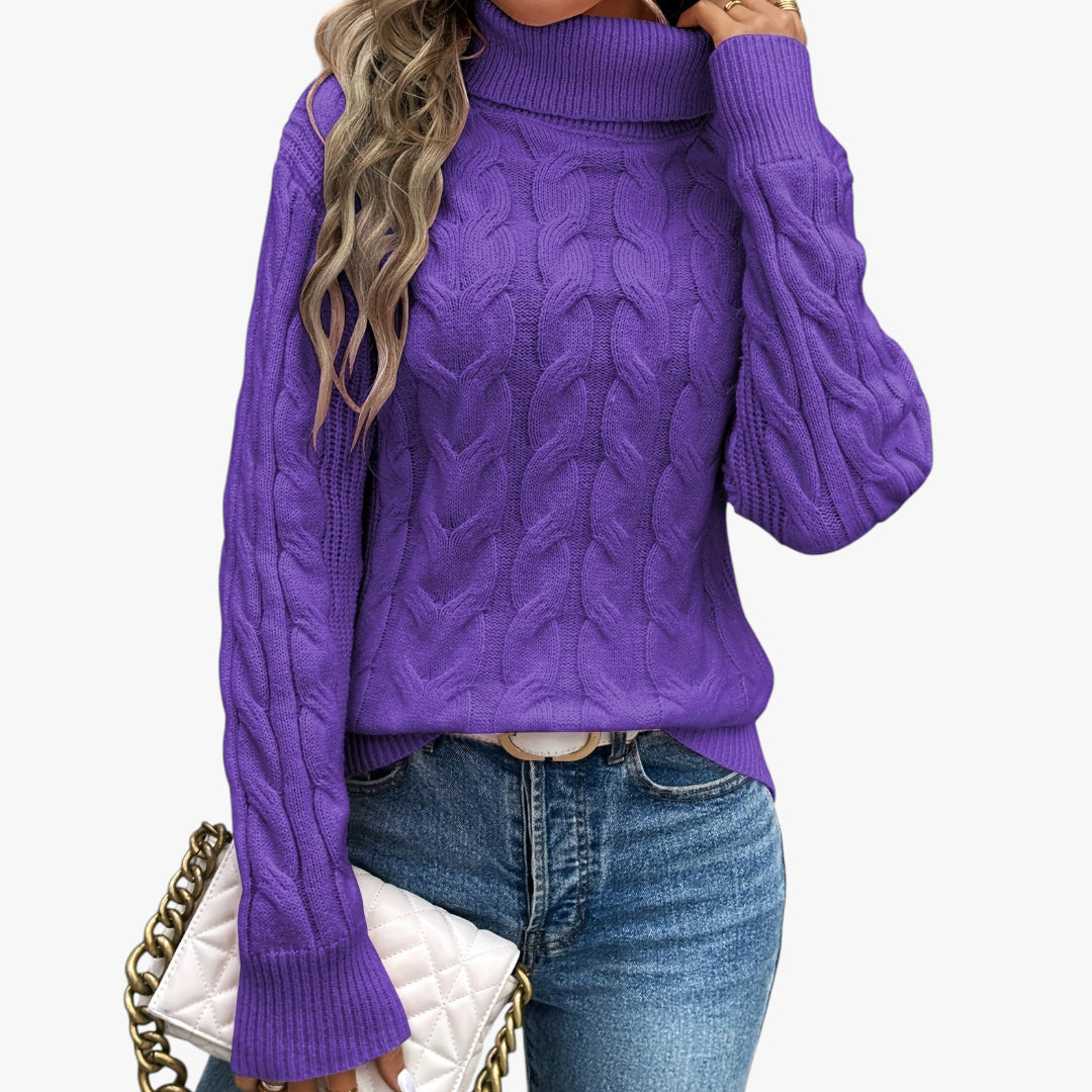Miles & Luna Sweater Ribbed Turtleneck Knit for women