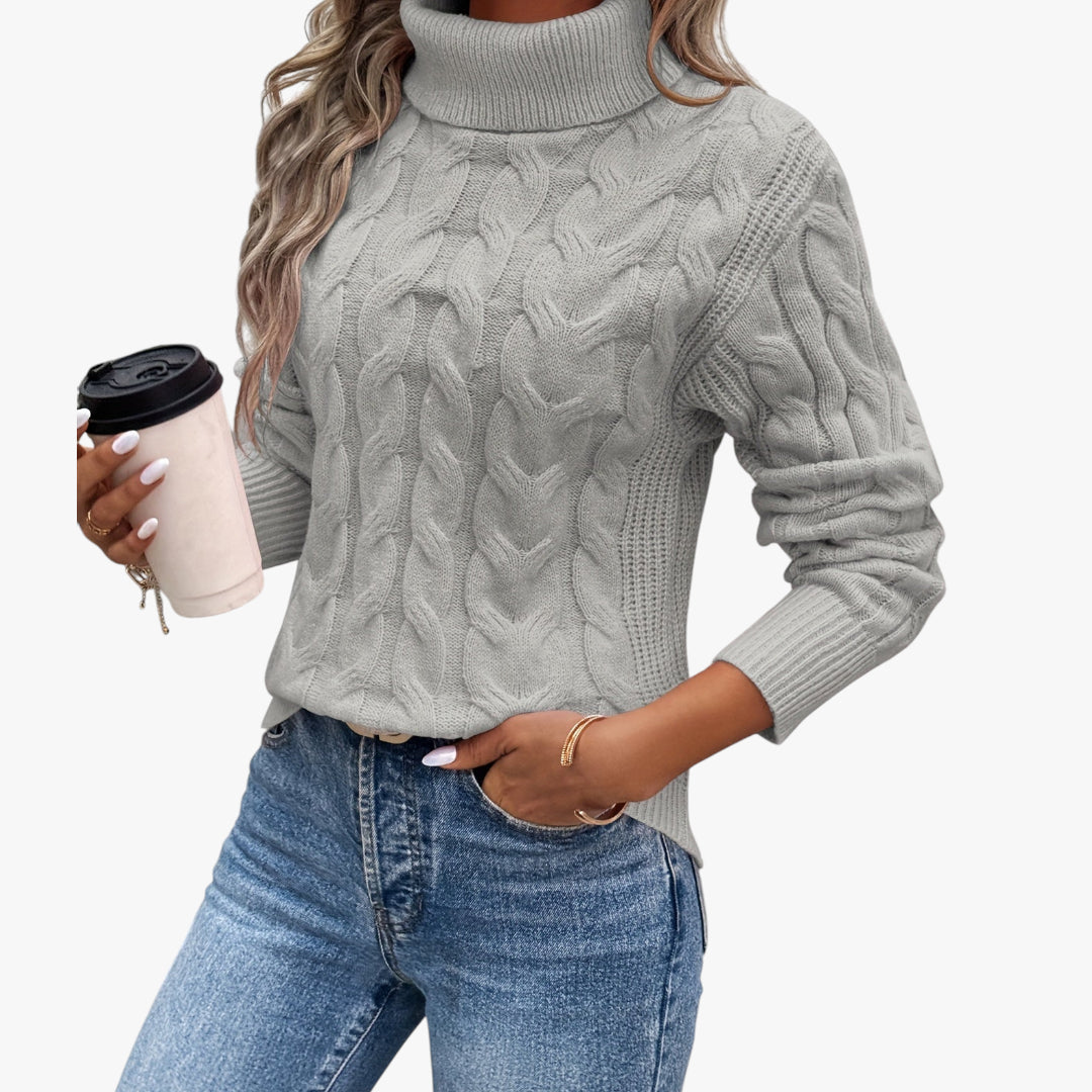 Miles & Luna Sweater Ribbed Turtleneck Knit for women