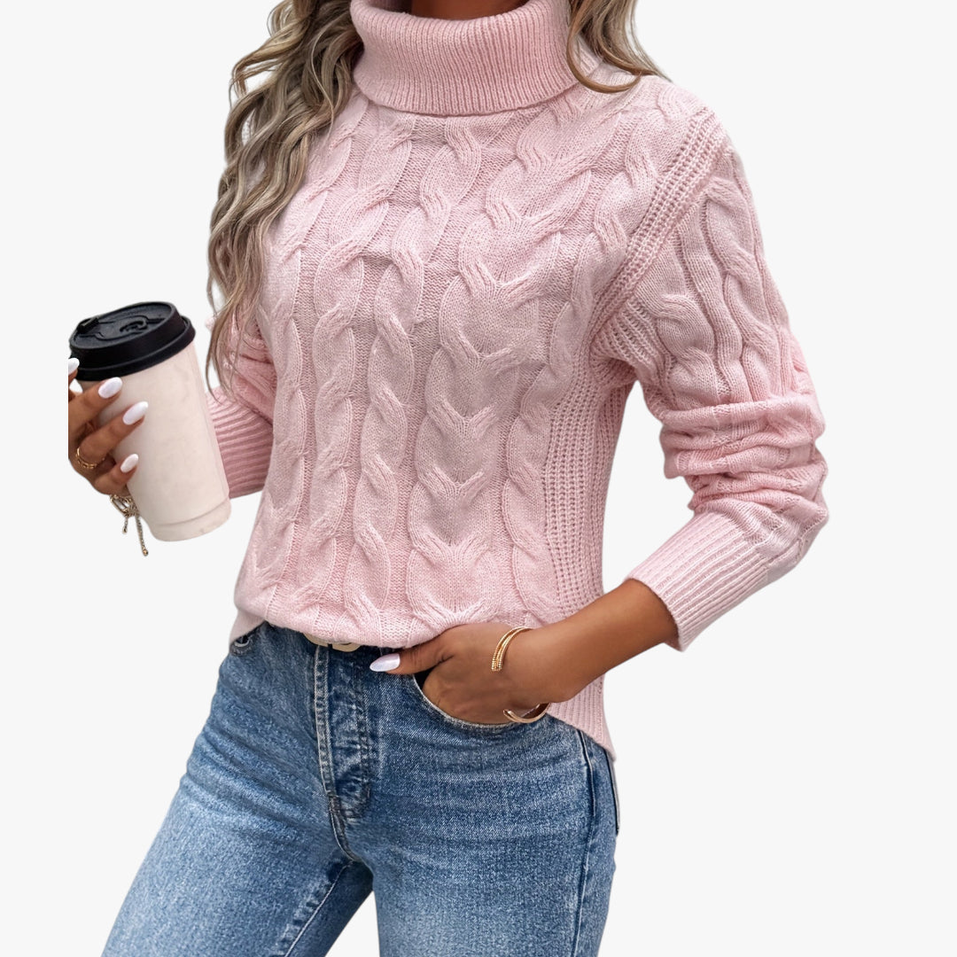 Miles & Luna Sweater Ribbed Turtleneck Knit for women