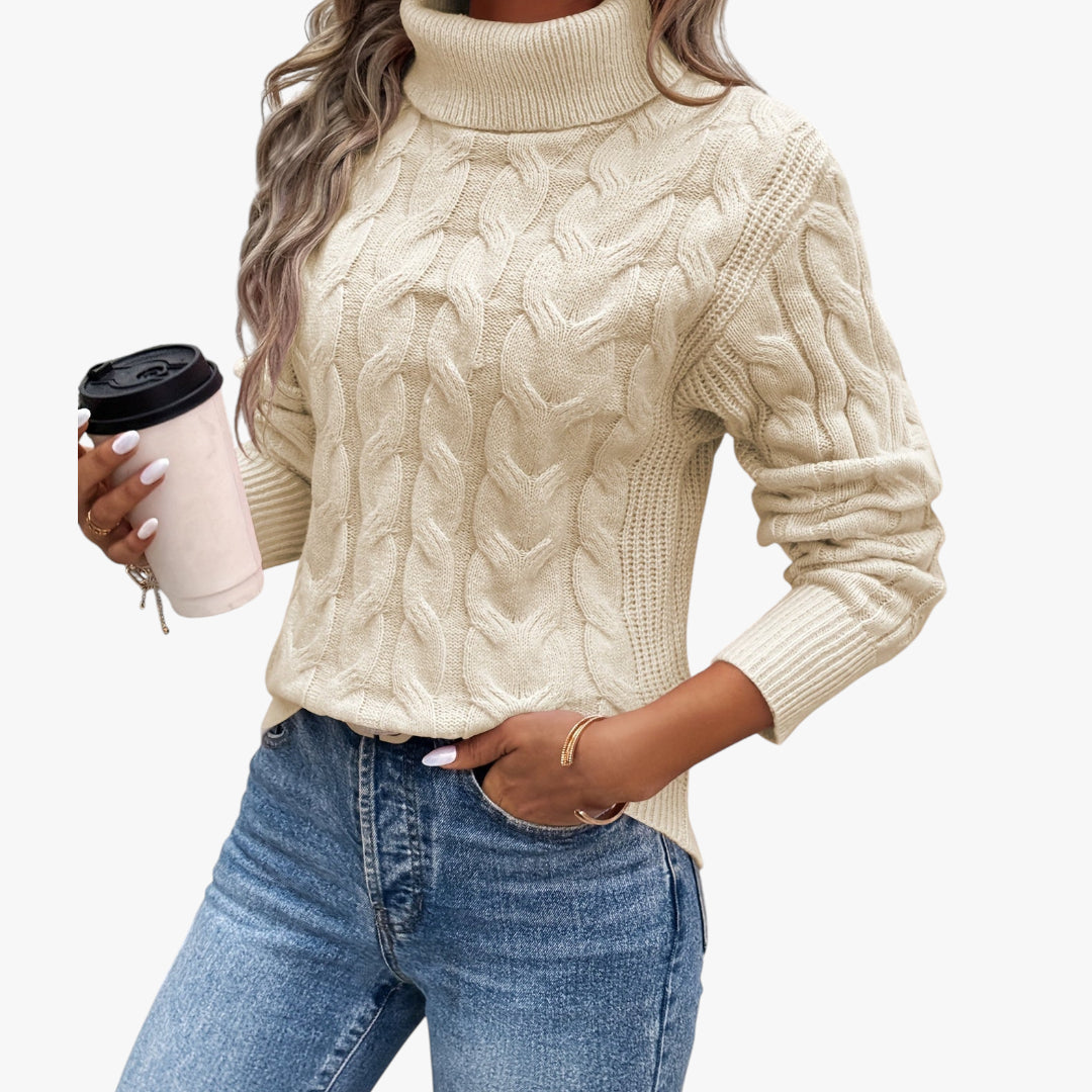 Miles & Luna Sweater Ribbed Turtleneck Knit for women