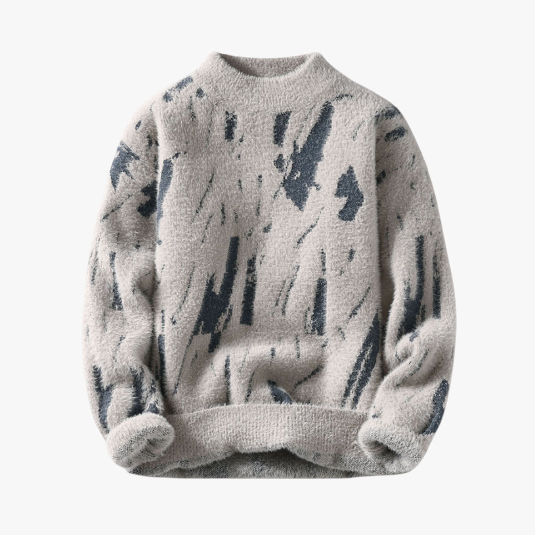 Miles & Luna Sweater – Soft fuzzy knit sweater with casual fit for men