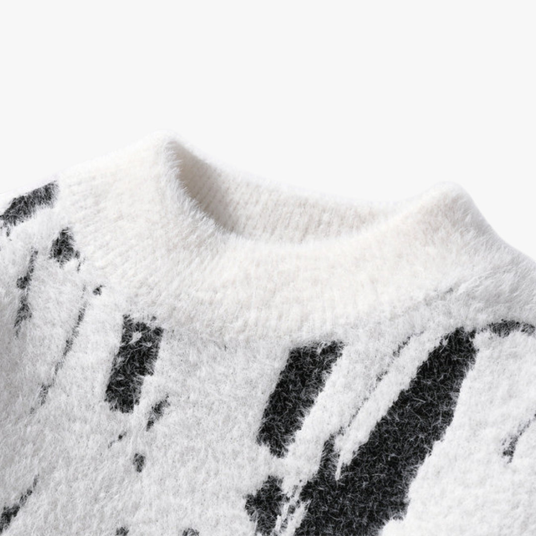 Miles & Luna Sweater – Soft fuzzy knit sweater with casual fit for men