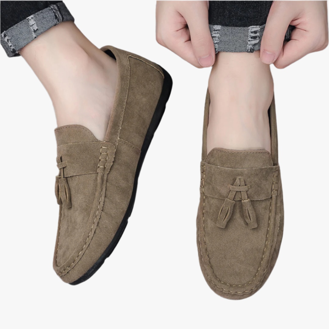 Miles & Luna Tassel Suede Loafers Stylish Casual Shoes for Men