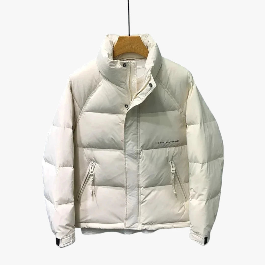 Miles & Luna Thick Padded Jacket with Side Zip Pockets and Relaxed Fit for Men