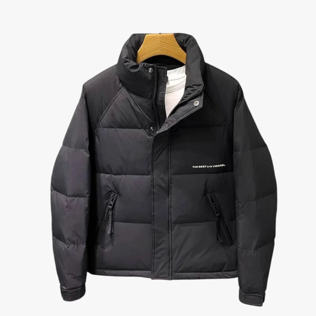 Miles & Luna Thick Padded Jacket with Side Zip Pockets and Relaxed Fit for Men