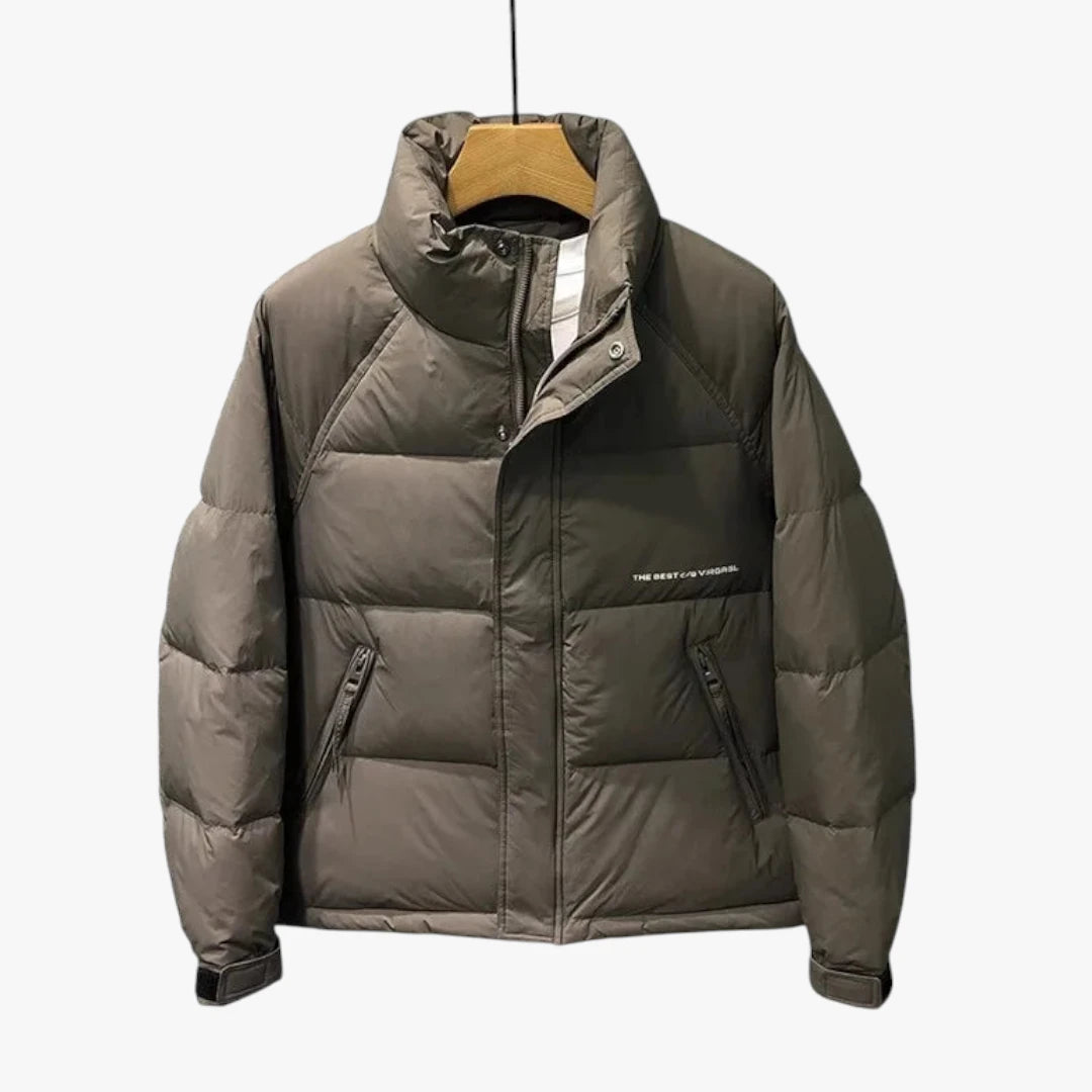 Miles & Luna Thick Padded Jacket with Side Zip Pockets and Relaxed Fit for Men