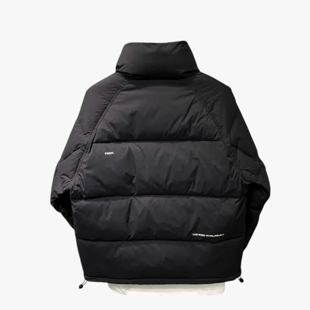 Miles & Luna Thick Padded Jacket with Side Zip Pockets and Relaxed Fit for Men