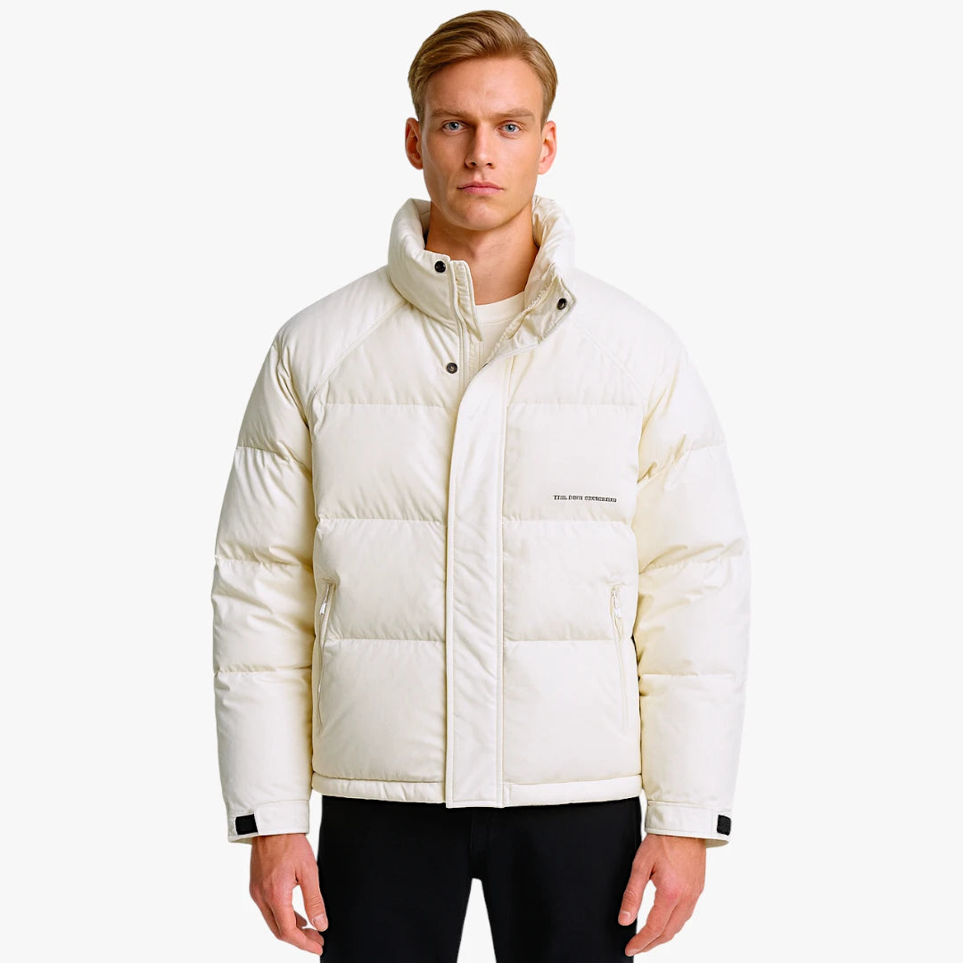 Miles & Luna Thick Padded Jacket with Side Zip Pockets and Relaxed Fit for Men