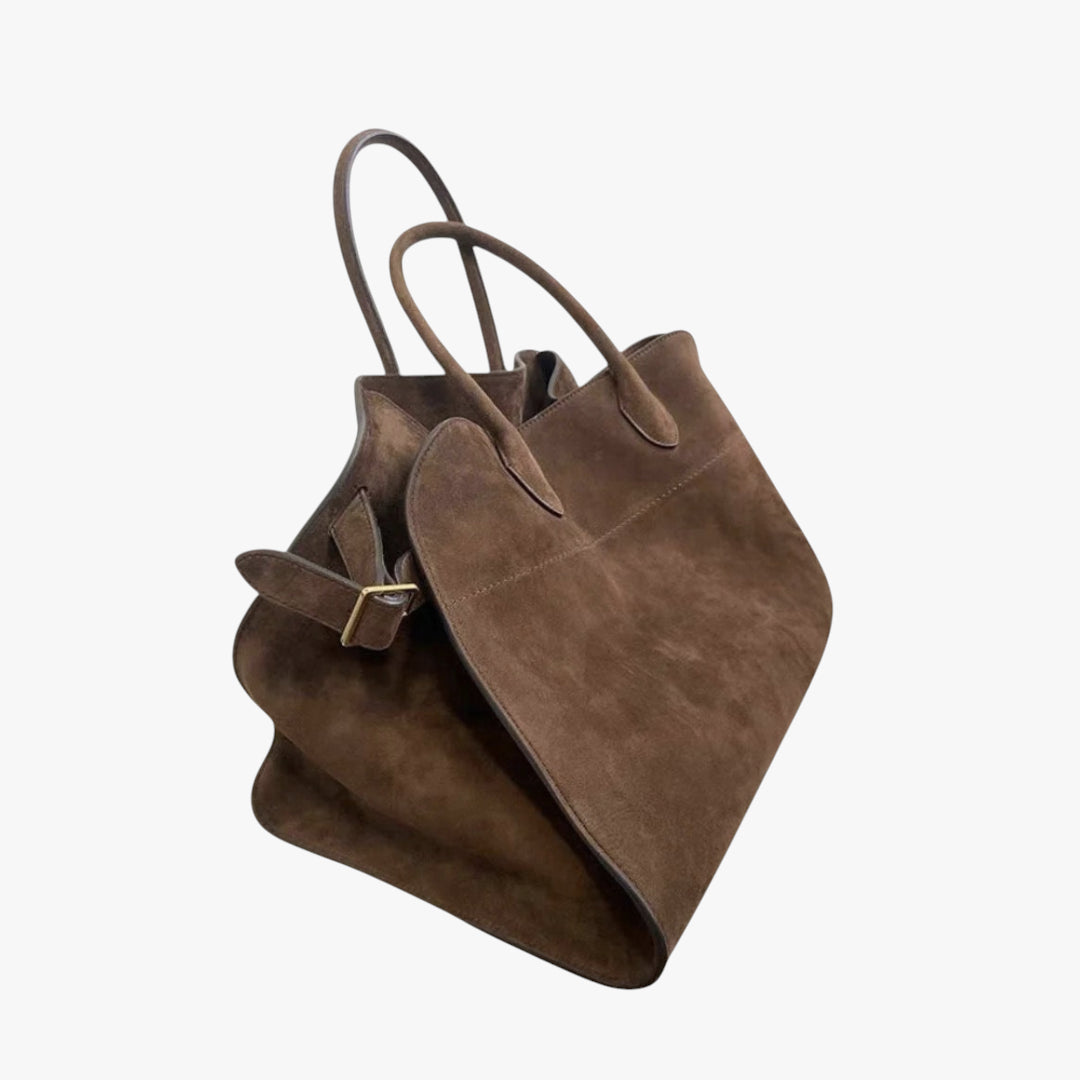 Miles & Luna Tote Bag - Suede leather tote bag with spacious design for women