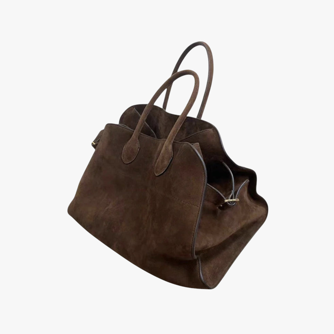 Miles & Luna Tote Bag - Suede leather tote bag with spacious design for women