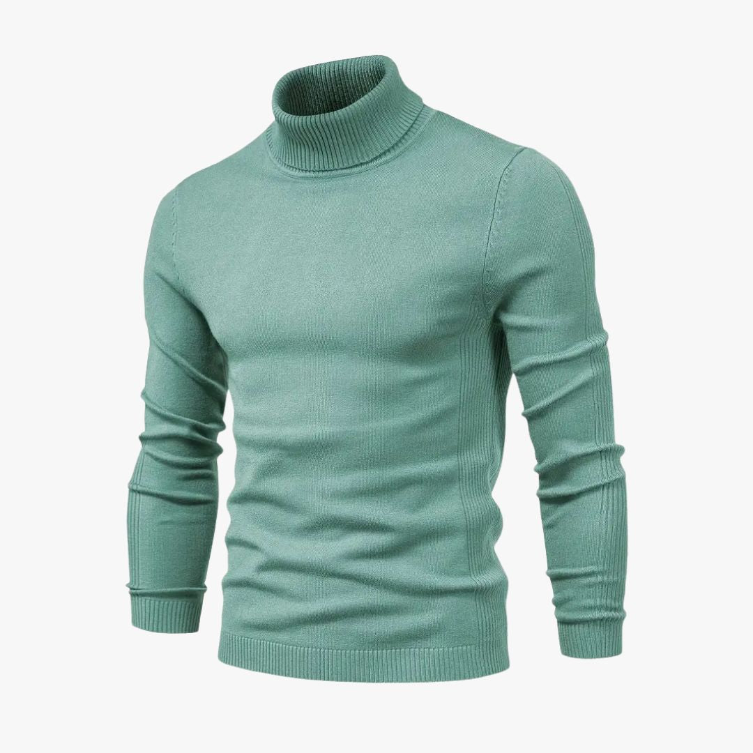 Miles & Luna Turtleneck Slim Fit Soft Knit Long Sleeve Sweater for Men