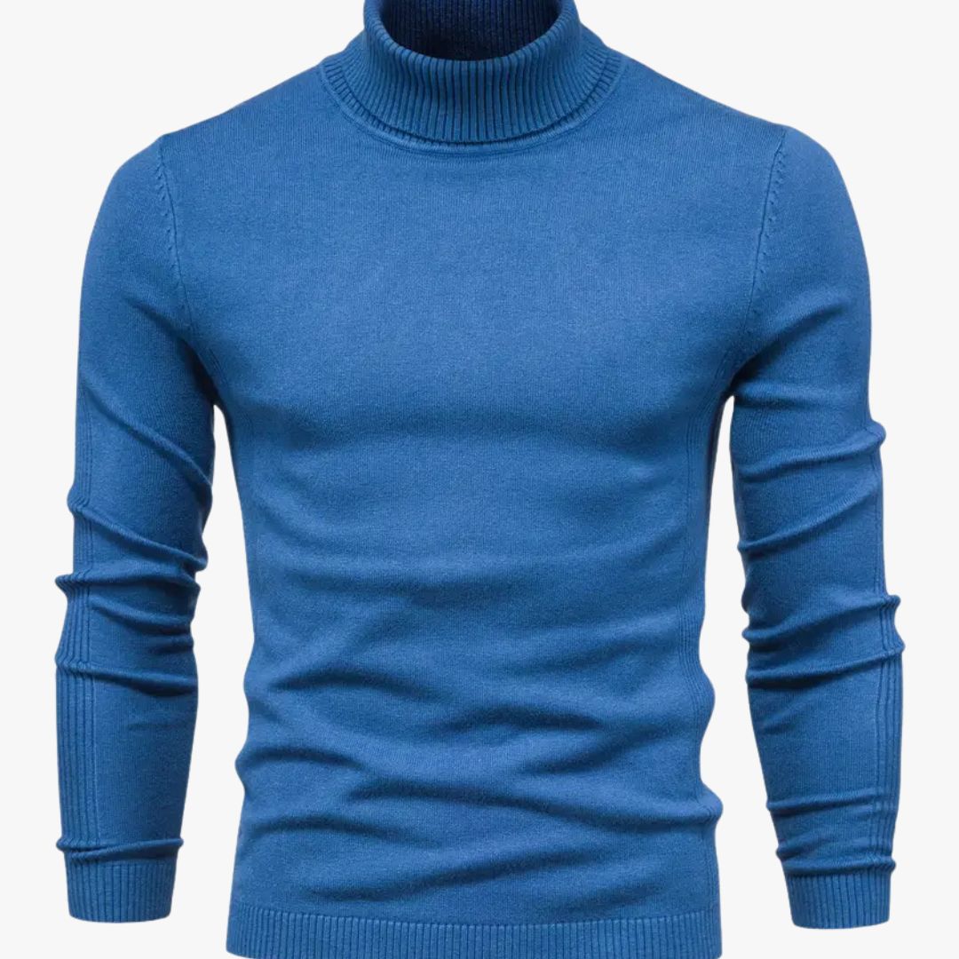 Miles & Luna Turtleneck Slim Fit Soft Knit Long Sleeve Sweater for Men
