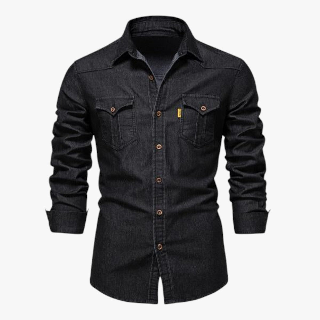 Miles & Luna Vintage Denim Blouse Shirt for Men