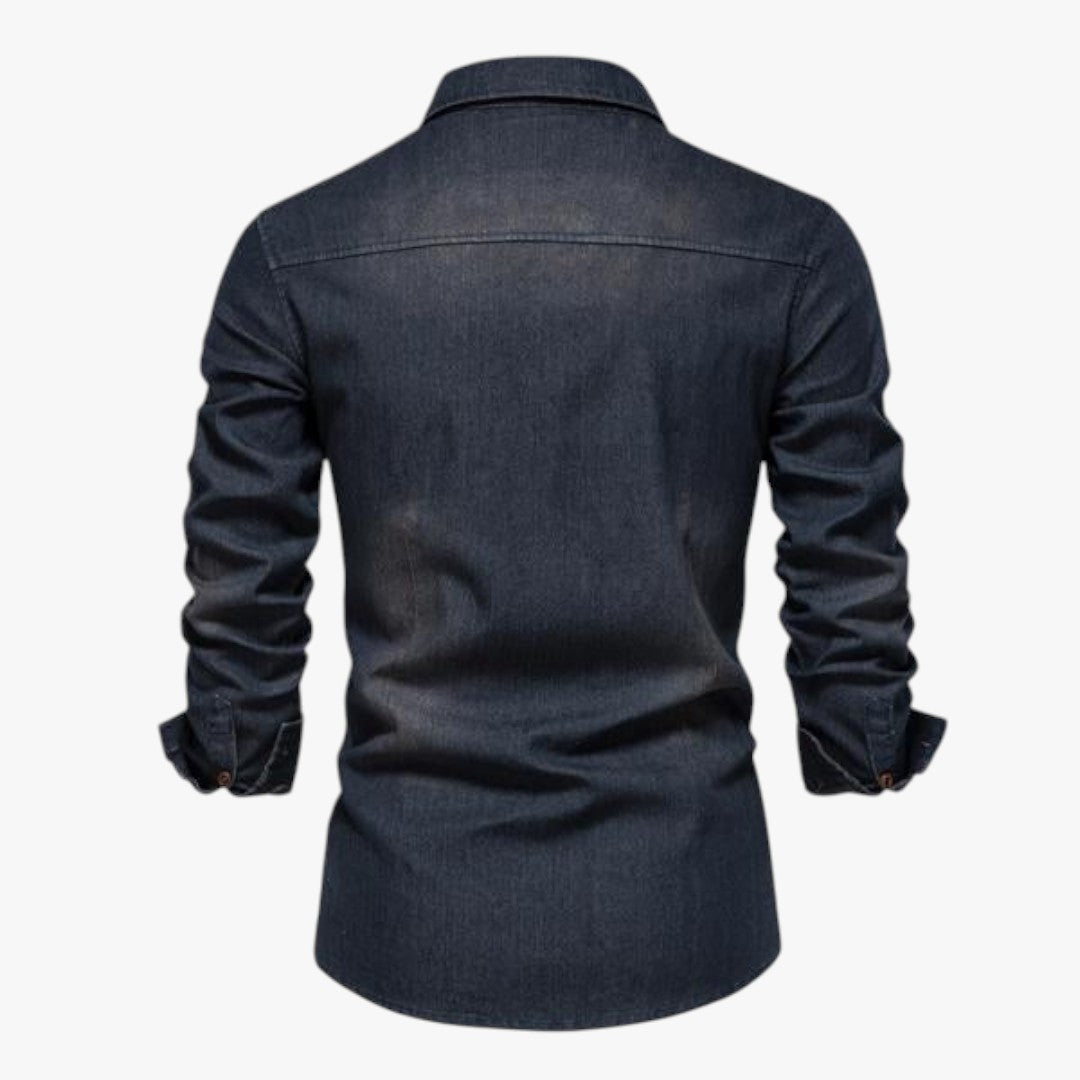 Miles & Luna Vintage Denim Blouse Shirt for Men