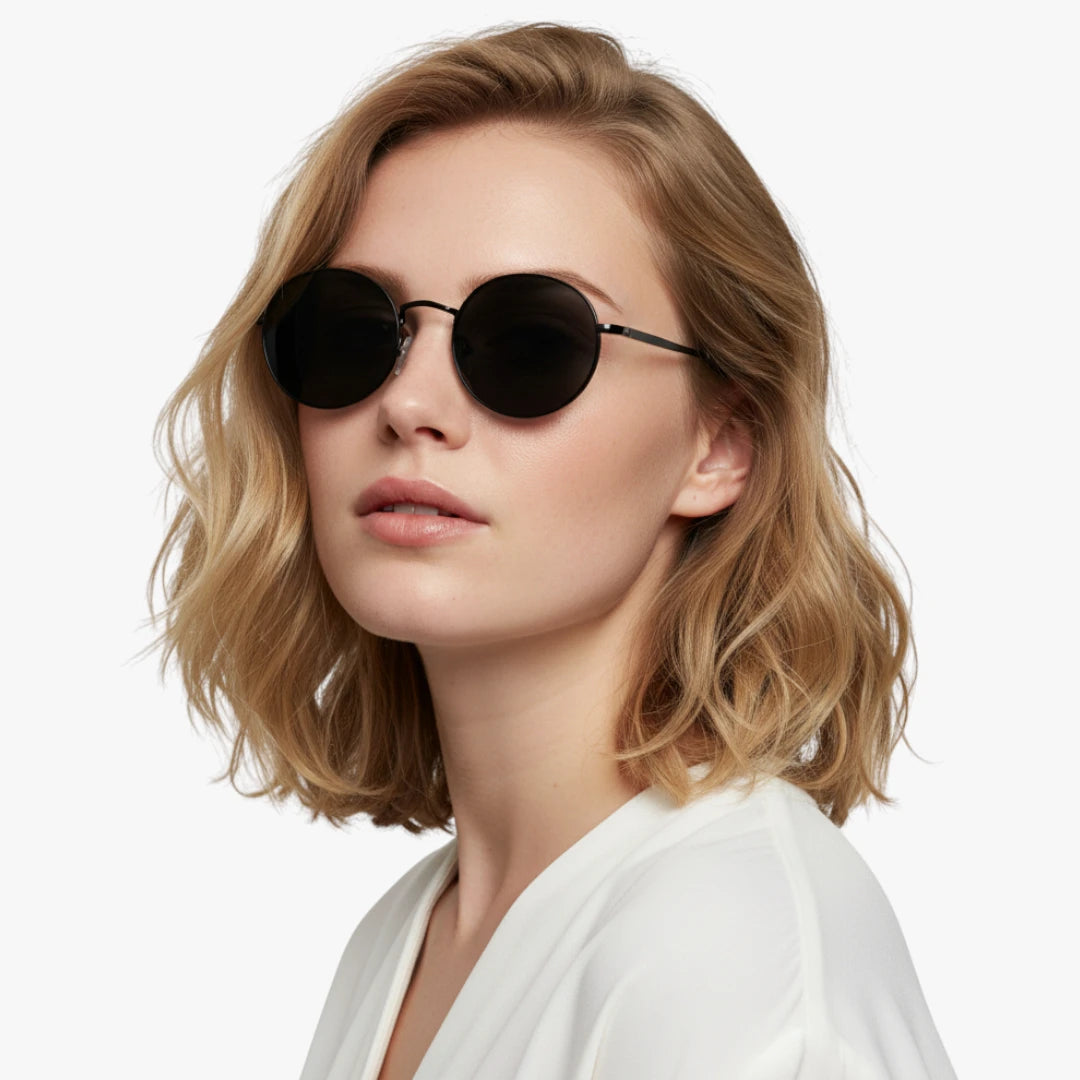 Miles & Luna Vintage Round Sunglasses with Gold Frame and Gradient Lenses Unisex