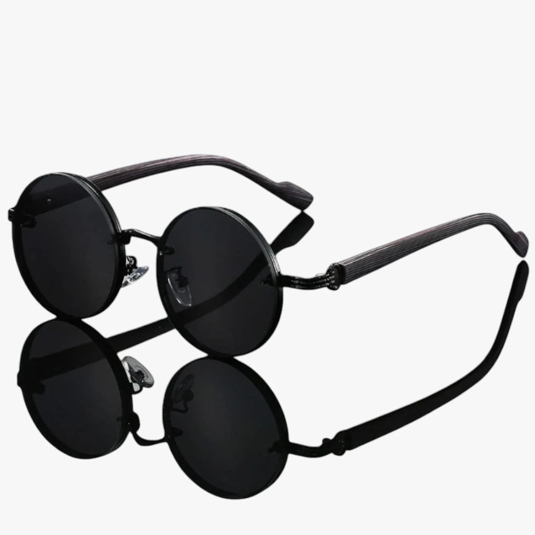 Miles & Luna Vintage Round Sunglasses with Gold Frame and Gradient Lenses Unisex