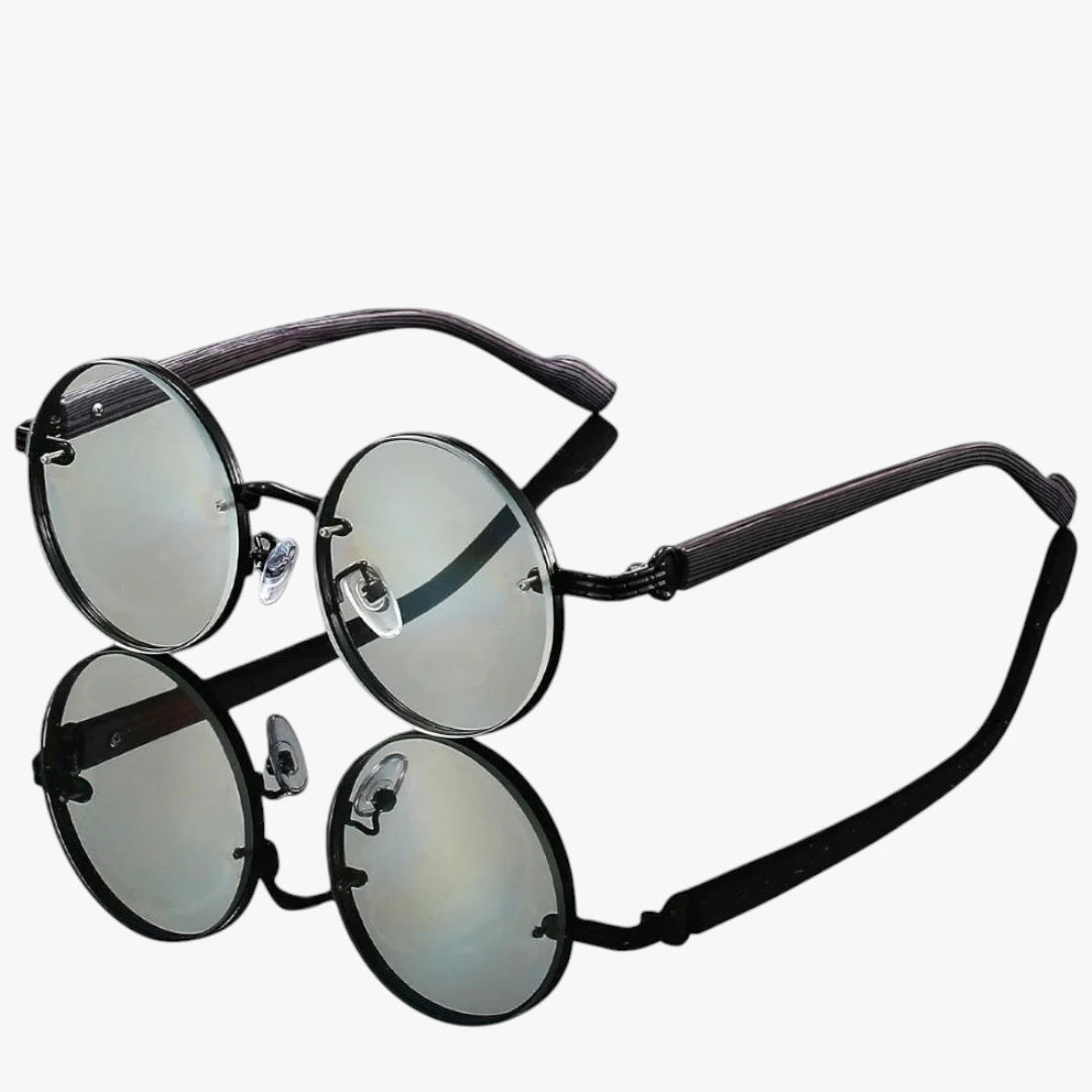 Miles & Luna Vintage Round Sunglasses with Gold Frame and Gradient Lenses Unisex