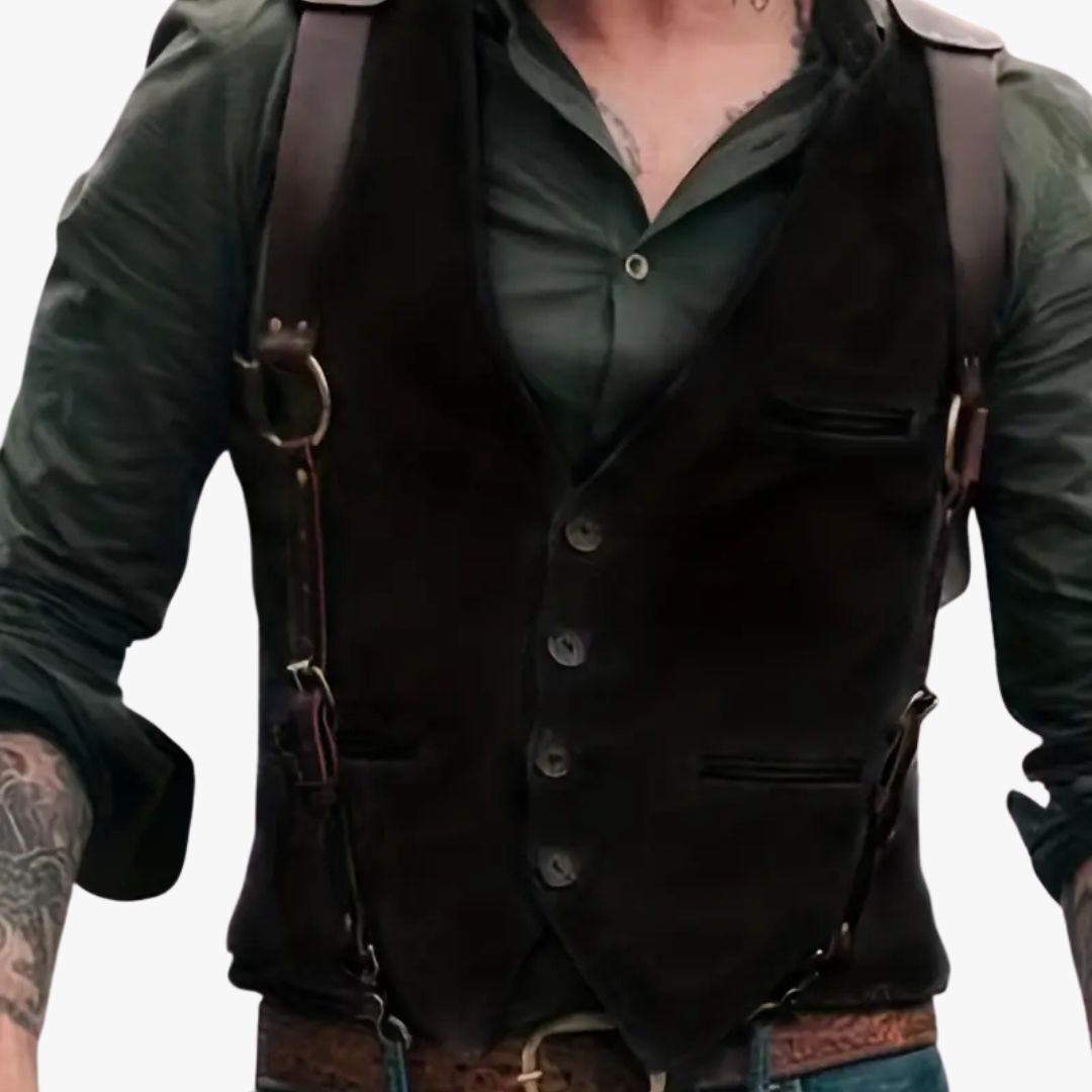 Miles & Luna Vintage V-neck Reversible Vest for Men