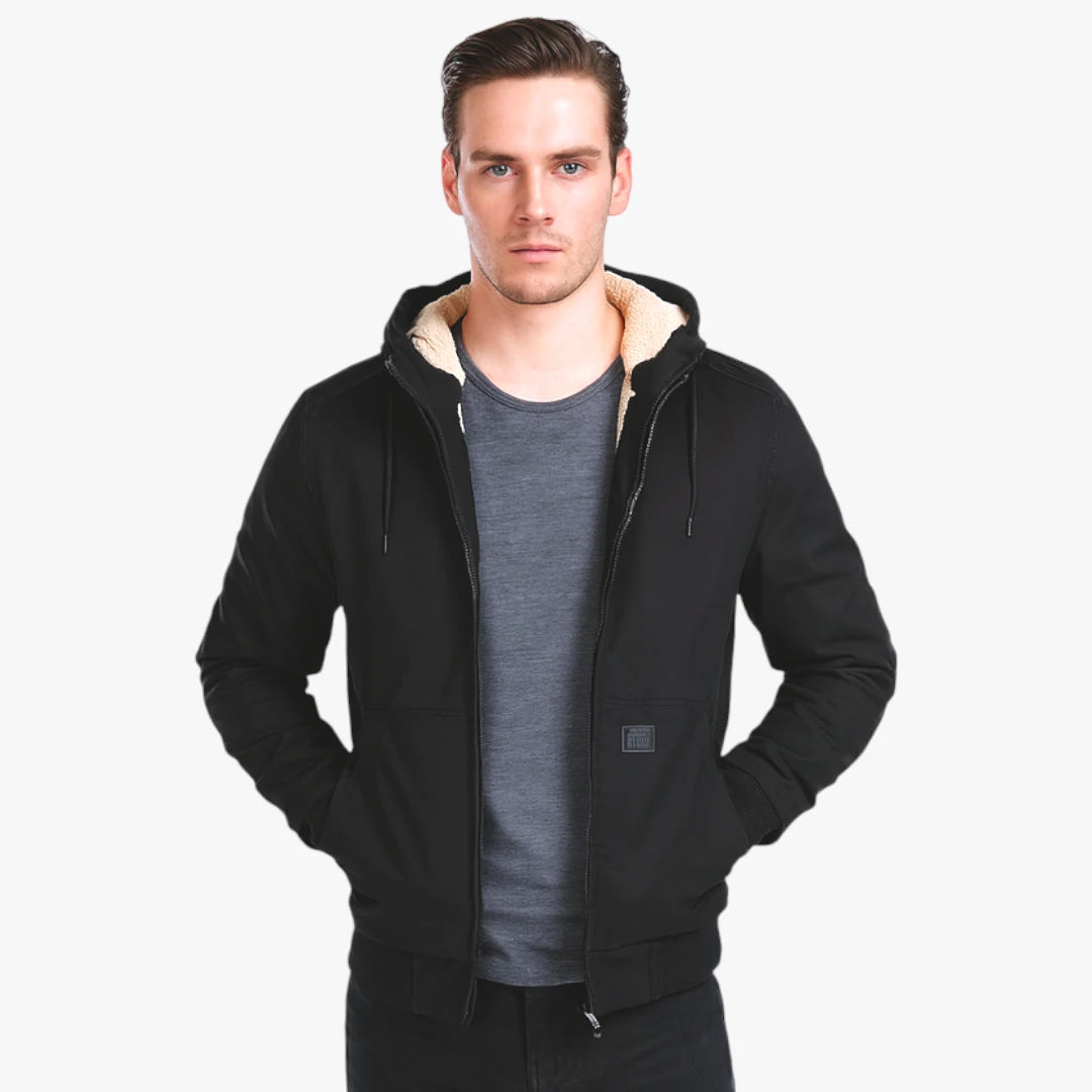 Miles & Luna Warm Winter Bomber Jacket with Classic Zip Design for Men