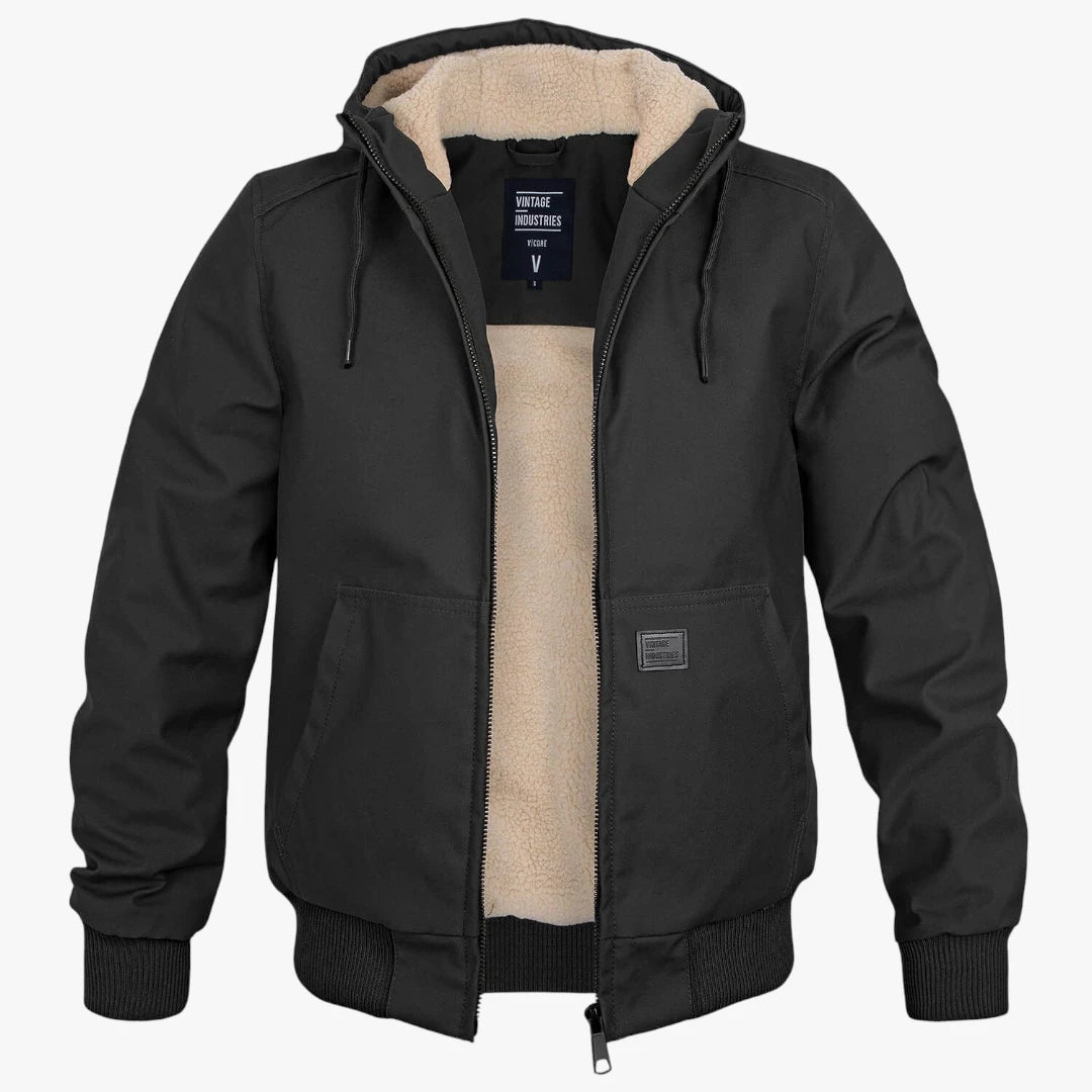 Miles & Luna Warm Winter Bomber Jacket with Classic Zip Design for Men