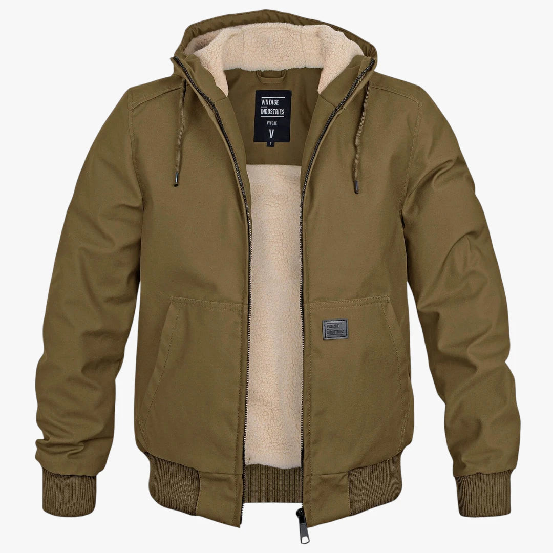 Miles & Luna Warm Winter Bomber Jacket with Classic Zip Design for Men